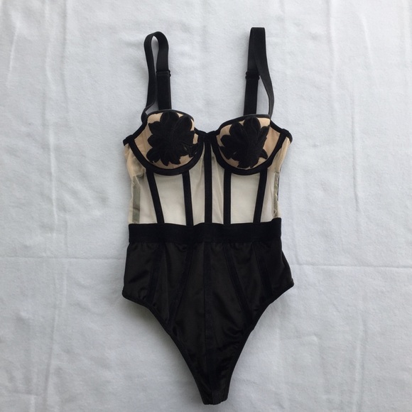 Victoria’s Secret Velvet and Mesh Appliqué Teddy - Picture 3 of 8